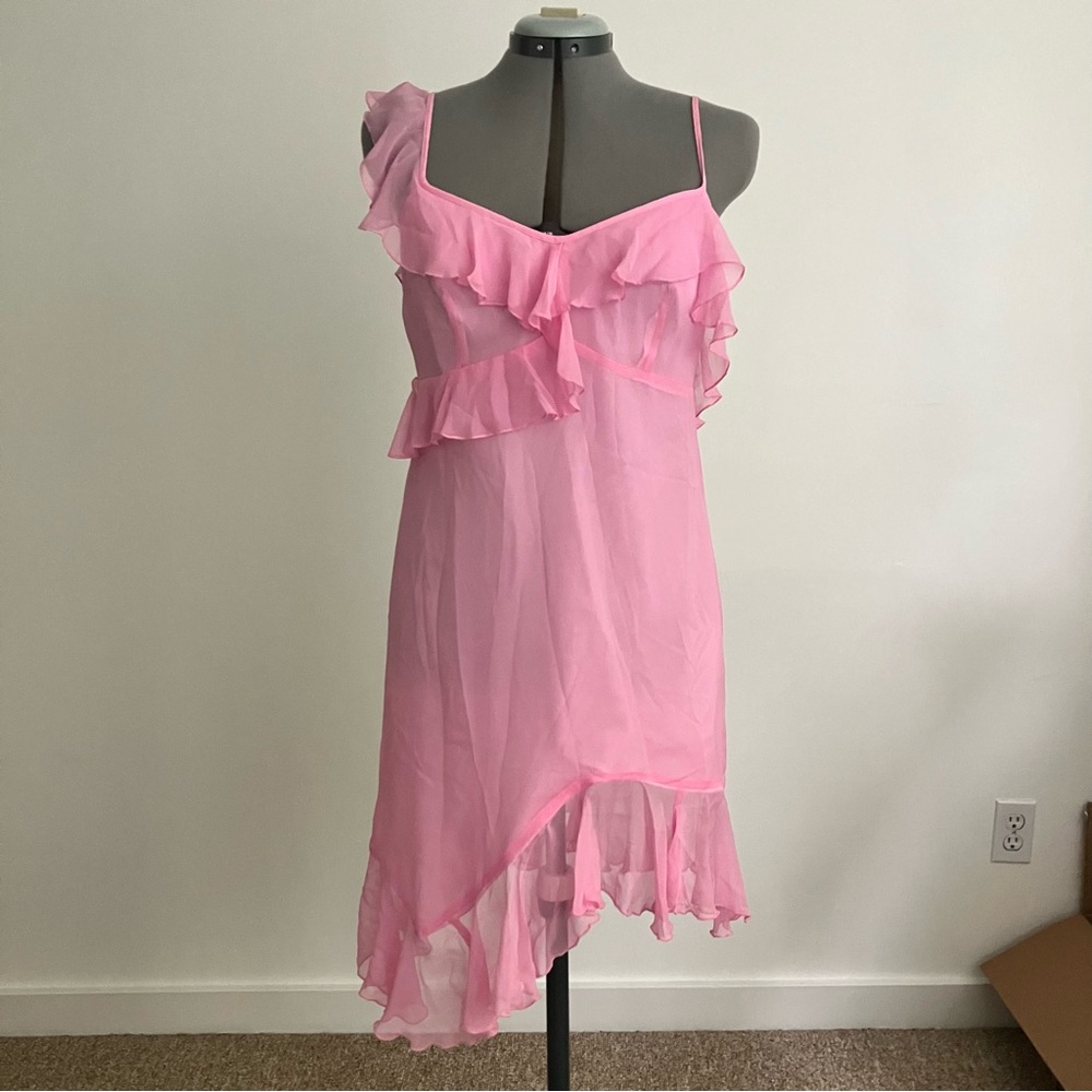 Kim Shui Baby Pink Chiffon Mini Dress, Size Large NWOT - Picture 1 of 12